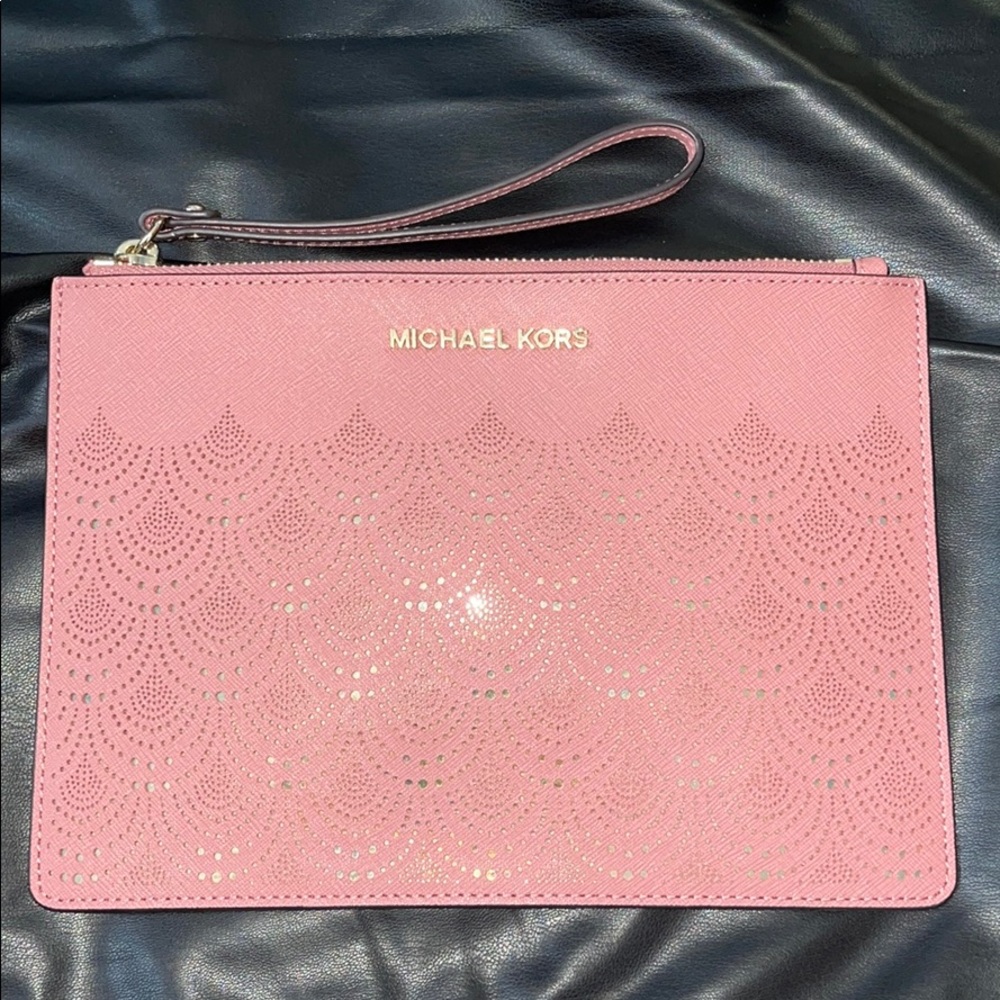 New MK Zip Clutch